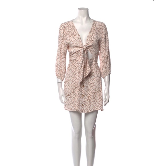 Faithfull The Brand Floral Print Mini Dress Size 2 - Picture 1 of 14